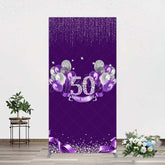 Aperturee Aperturee Purple Diamonds Women Birthday Rectangle Backdrop